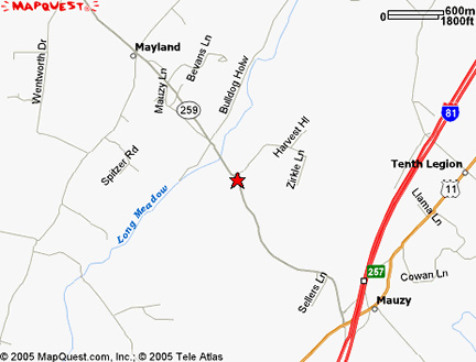 Location of Bryan Hill Farm